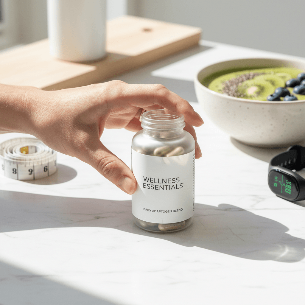 Health-conscious consumer examining product label